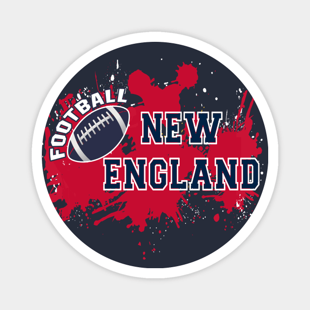 New England Football Retro Vintage Boston For Game Day Magnet by Hong Lien 